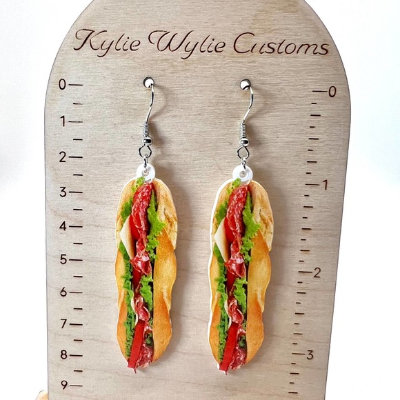 Hoagie Sub Sandwich Earrings - Cookout Earrings - Bartender Earrings Accessories - Picture 8 of 8